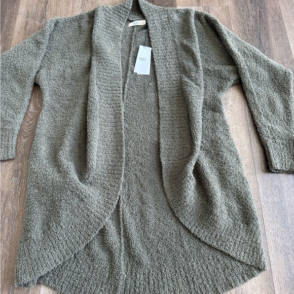 Ugg Fremont Fluffy Knit Sweater Cardigan. Women’s size large. Dark green color. - Picture 2 of 9